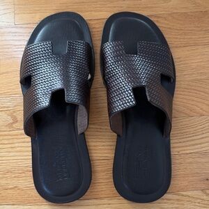 New Mercanti Fiorentini Dark Brown Izmir-alike  Leather Sandals Sz 10